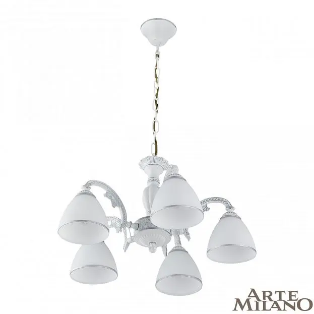 Люстра подвесная Arte Milano 340837/5 WT+SL AM340837 Люстра подвесная Arte Milano 340837/5 WT+SL AM340837