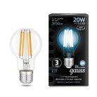 Лампа светодиодная Gauss 102902220 E27 20W 4100K прозрачная Filament