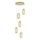 Светильник подвесной Золотистый/Золотистый, Прозрачный LED 5*9W 3000K ST-Luce SL6506.203.05 ALLUNGO