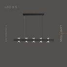 Реечный, рядный светильник BLASIUS LONG 5 ламп. Цвет Черный Lampatron blasius-long-5-black 6942-19047