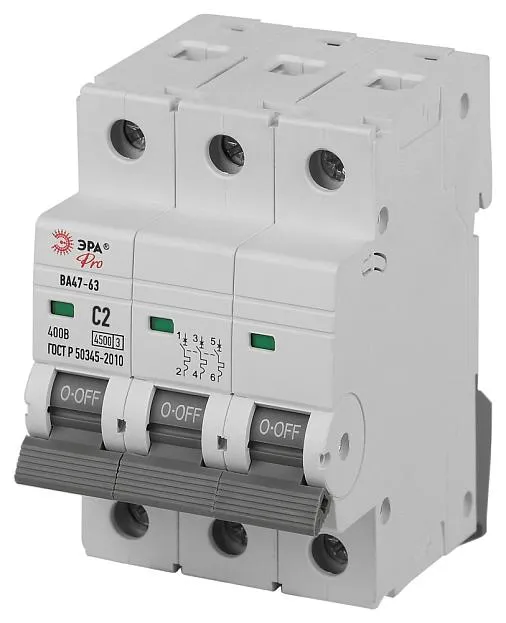 Автоматический выключатель ЭРА VA63-3P02C4.5