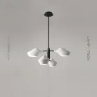 Люстра LANT 4 плафона. Размер S. Цвет белый. Черный каркас. Lampatron 871-14364