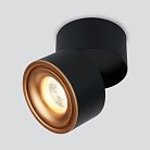 Накладной светильник Elektrostandard DLR031 15W 4200K 3100 черный матовый/золото Klips a050528