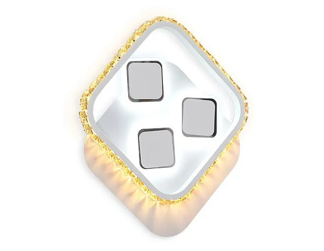 Настенный светодиодный светильник с выключателем белый песок/янтарь LED 3000K+6400K 20W 310*270*50 Ambrella light FA265 SWH/TI