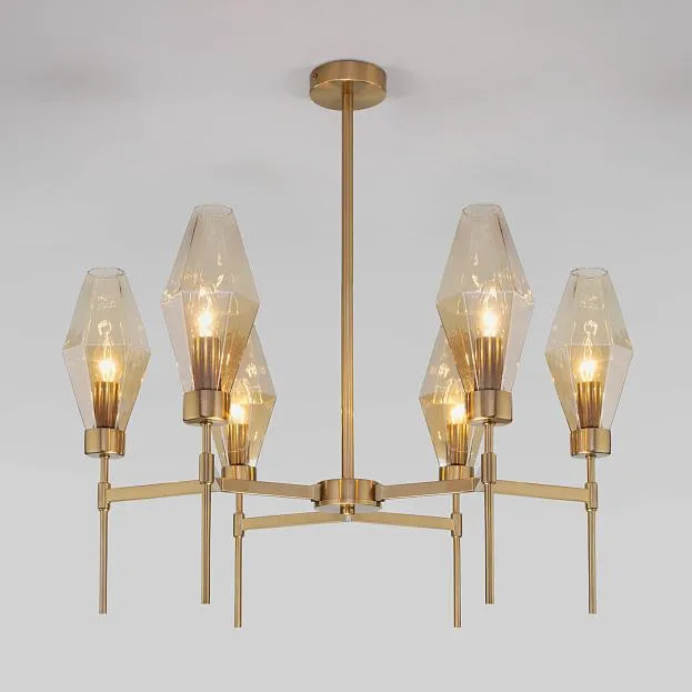 Люстра на штанге Eurosvet 60143/6 латунь Prism a061936