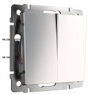 Выключатель двухклавишный Werkel W1120002 (глянцевый никель) a051081