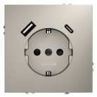 Розетка встраиваемая с заземлением и защитными шторками + usb 16А VOLTUMVLS040503