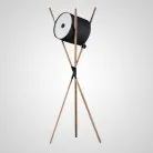 Торшер CATAPULT Черный плафон. Светлое дерево. Lampatron 1242-5157