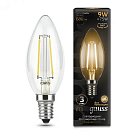 Лампа Gauss 103801109 филаментная E14 9W 2700К свеча прозрачная Filament Candle
