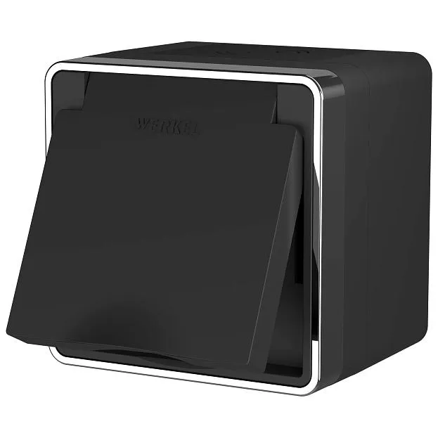 Розетка влагозащищённая Werkel W5071235 Gallant (черный/хром) a050970 Розетка влагозащищённая Werkel W5071235 Gallant (черный/хром) a050970