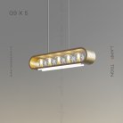 Реечный, рядный светильник INGERLINE 5 ламп. Цвет Латунь Lampatron ingerline-5-brass 6367-17107