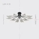 Потолочная люстра VISUAL 15 ламп. Цвет Черный Lampatron 5673-14747