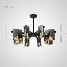 Люстра JANICE CH 8 ламп. Цвет Черный Lampatron 7401-20448