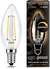 Лампа Gauss 103801105-D диммируемая филаментная E14 5W 2700К свеча прозрачная