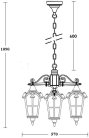 Уличный светильник подвесной Oasis Light 86170/3 02 Gb PORTO