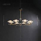 Люстра NICOL 8 ламп. Цвет Бронза + Синий Lampatron 5243-13372