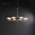 Люстра NICOL 8 ламп. Цвет Бронза + Синий Lampatron 5243-13372