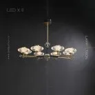 Люстра NICOL 8 ламп. Цвет Бронза + Синий Lampatron 5243-13372