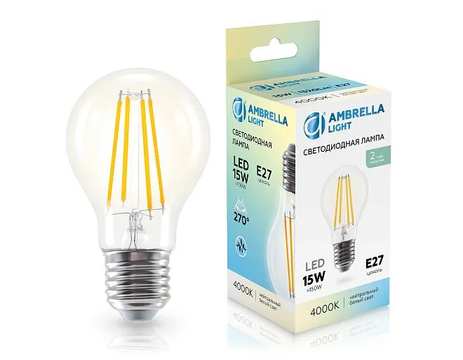 Светодиодная лампа Лон A60 15W 4000K Ambrella light 601514