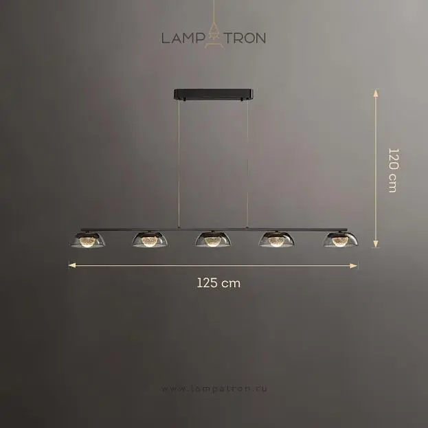 Реечный, рядный светильник LOUIS LONG 5 плафонов Lampatron 8604-23979 Реечный, рядный светильник LOUIS LONG 5 плафонов Lampatron 8604-23979