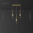 Готовая комбинация светильников SOCRATES COMBO 3 лампы. Цвет Латунь. Планка Lampatron 6775-18550