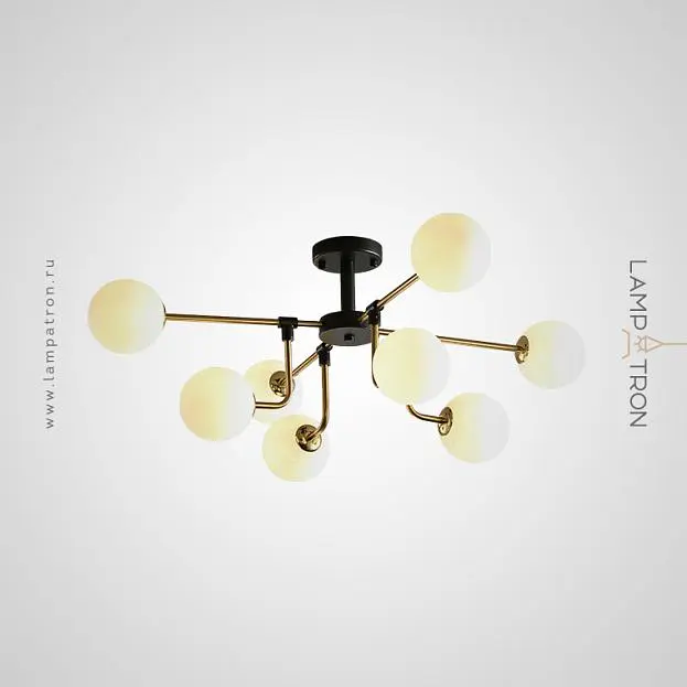 Потолочная люстра AGIRA 8 плафонов. Цвет молочно-белый. Lampatron 2104-3285 Потолочная люстра AGIRA 8 плафонов. Цвет молочно-белый. Lampatron 2104-3285