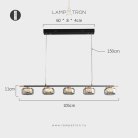Реечный, рядный светильник MAYER LONG 5 плафонов Lampatron 8378-22927