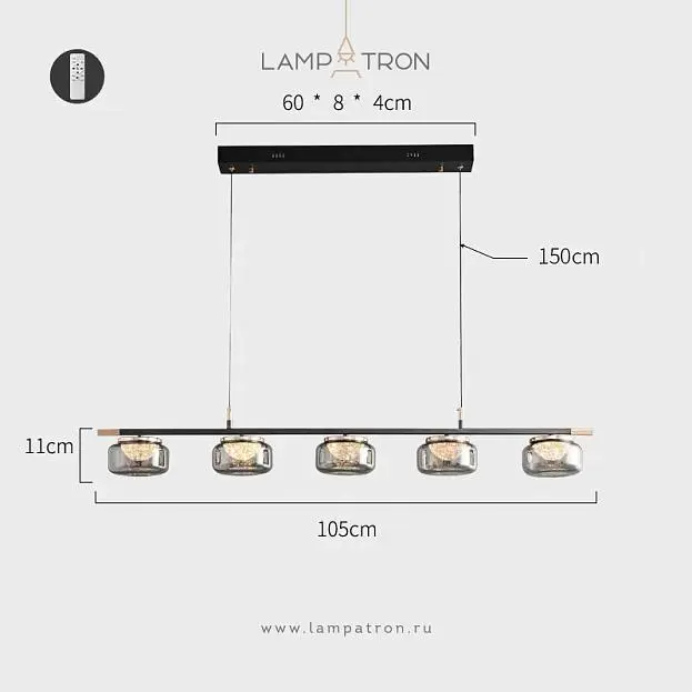 Реечный, рядный светильник MAYER LONG 5 плафонов Lampatron 8378-22927 Реечный, рядный светильник MAYER LONG 5 плафонов Lampatron 8378-22927