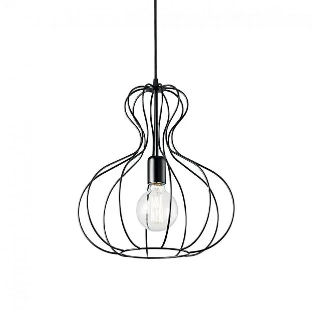 Подвесной светильник Ideal Lux 148502 AMPOLLA-1 SP1 NERO Подвесной светильник Ideal Lux 148502 AMPOLLA-1 SP1 NERO