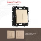Выключатель двухклавишный, 10AX 250V Arte Milano 217.30-2.shampan am