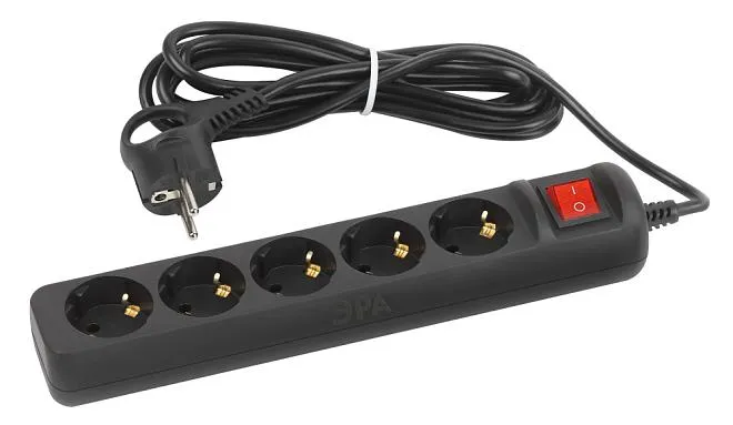 Розеточные блоки, удлинители ЭРА UX-5es-3m-B