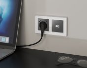 Комплект механизма TV розетки SAT 5-2400MHz 3.5dB ALFA Антрацит серый Volt MA663050 QUANT