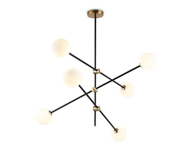 Подвесной светильник BK/BS черный/латунь G9/6 max 10W D970*830 Ambrella light TR2515/6 Подвесной светильник BK/BS черный/латунь G9/6 max 10W D970*830 Ambrella light TR2515/6
