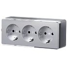 Розетка тройная с заземлением и шторками Werkel W5073106 Gallant (серебряный) a052777