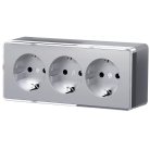 Розетка тройная с заземлением и шторками Werkel W5073106 Gallant (серебряный) a052777