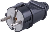 Вилка прямая с/з STEKKER 32852 PPG16-42-201, пластик, 250В, 16A, IP20