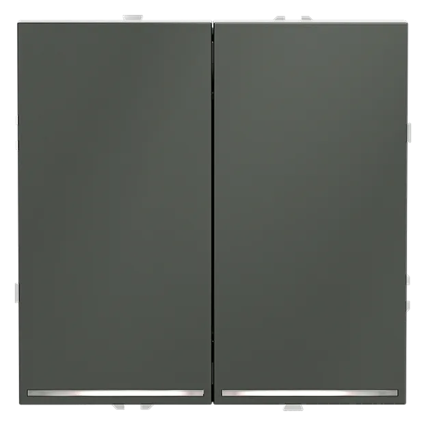 Проходной переключатель встраиваемый  Voltum VLS020406 S70 двухклавишный с подсветкой 10А, (титан)