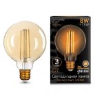 Лампа светодиодная Gauss 105802008 E27 8W 2400K золотая Filament Globe