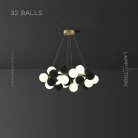 Кольцевые люстры и светильники LATTE 32 шара (16 ламп). Цвет Черный Lampatron 8318-22663