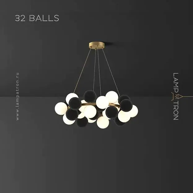 Кольцевые люстры и светильники LATTE 32 шара (16 ламп). Цвет Черный Lampatron 8318-22663 Кольцевые люстры и светильники LATTE 32 шара (16 ламп). Цвет Черный Lampatron 8318-22663
