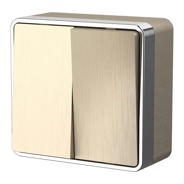 Выключатель двухклавишный Werkel W5020010 Gallant (шампань рифленый) a051044 Выключатель двухклавишный Werkel W5020010 Gallant (шампань рифленый) a051044
