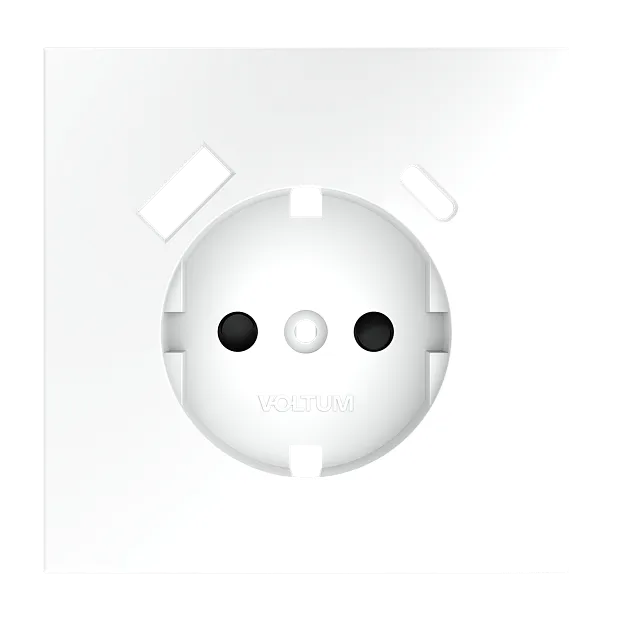 Накладка для розетки с заземлением и защитными шторками с USB A+C (белый матовый) Voltum VLS001002 S70
