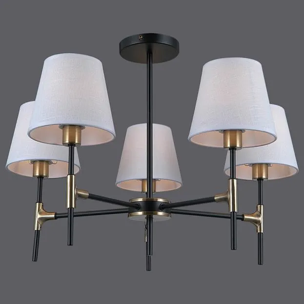 Потолочная люстра ILLUMICO IL0185-5CSQ-24 BK AB CASTOR Потолочная люстра ILLUMICO IL0185-5CSQ-24 BK AB CASTOR