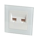 Розетка компьютерная 2-местная RJ-45  Stekker 39246 GLS00-7006-01 , серия Катрин, белый