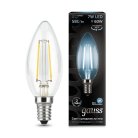 Лампа Gauss 103801207 филаментная E14 7W 4100К свеча прозрачная Filament Candle