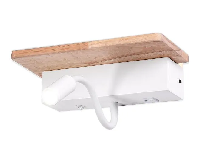 Настенный светодиодный светильник с выключателем USB портом и полкой Ambrella light FW290 FW