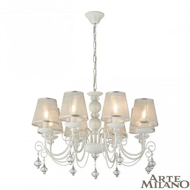 Люстра подвесная Arte Milano 347620/8 WT+SL AM347620 Люстра подвесная Arte Milano 347620/8 WT+SL AM347620