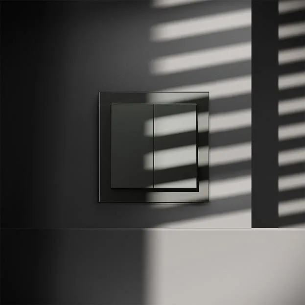 Перекрестный переключатель встраиваемый двухклавишный 10А, (титан) Voltum VLS020506 S70