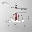 Люстра DAY 8 плафонов. Размер S. Цвет красный. Lampatron 3549-8686