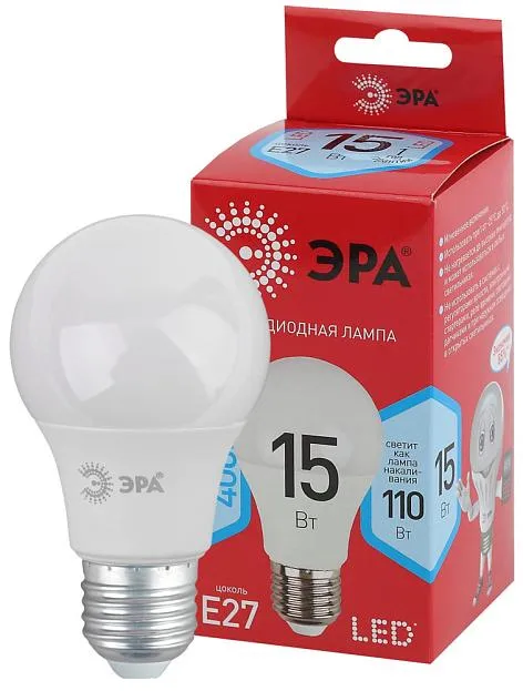 Лампочка светодиодная ЭРА LED A60-15W-840-E27 R